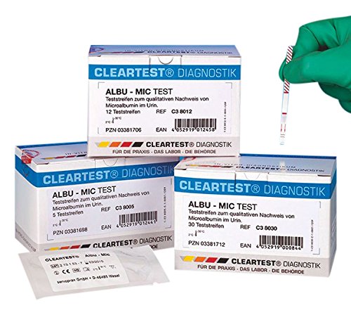 CLEARTEST 3381706 Microalbumin Test, einzeln eingesiegelt (12-er Pack) von CLEARTEST
