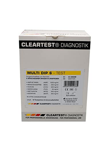 CLEARTEST 4031523 Multi Dip 6 Test (10-er Pack) von CLEARTEST