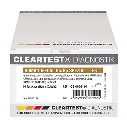 CLEARTEST 524157 Humanofecal Test, Hb/Hp Spezial (10-er Pack) von CLEARTEST