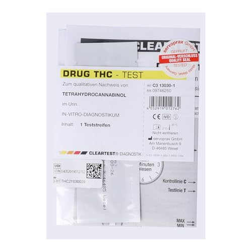 CLEARTEST 9746250 Drogentest, Tetrahydrocannabiol, THC von CLEARTEST