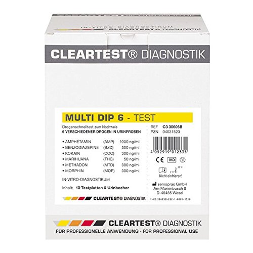 Cleartest 306012 Multi Dip 12 Test (10-er pack) von CLEARTEST