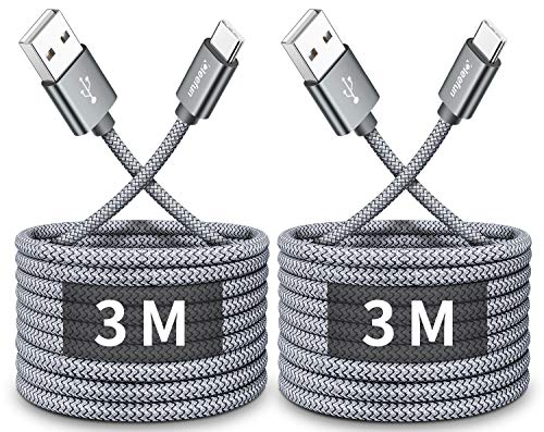 CLEEFUN USB C Kabel [3M 2-Stück], Lange USB Typ C Ladekabel, Schnellladekabel für Samsung Galaxy S10 S9 S8 S20 Plus S10e S10 lite, Note 9 8, A41 A51 A71 A40 A50 A70 A20e A30s von CLEEFUN