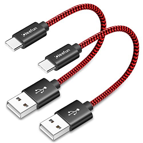 CLEEFUN USB C Ladekabel Kurz [30CM/0.3M 2-Stück], Nylon Typ C Schnellladekabel für Samsung Galaxy Note 8 9 10, S8 S9 S10 Plus S10e S10 lite, A20e A41 A51 A71 A40 A50 A70 von CLEEFUN