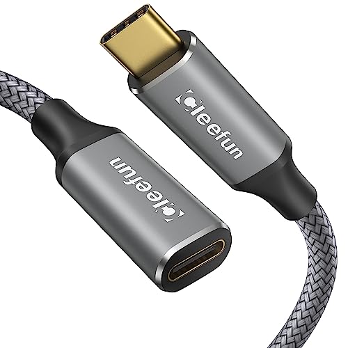 CLEEFUN USB C Verlängerung 0,5M, USB 3.2 Typ C Stecker auf Buchse Verlängerungskabel Unterstützt 10Gbps Sync 100W Lade für PSVR2 MacBook Air, Galaxy S23/S22/S21, Tab S8, Pixel 7/6, Pad, USB-C Hub von CLEEFUN