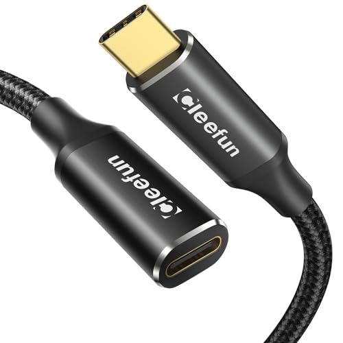 CLEEFUN USB-C Verlängerung 1M, USB 3.1 USB C Verlängerung Unterstützt 10Gbps Sync 100W Lade für iPhone 15/15 Plus/15 Pro, MacBook Air/Pro, Pad, Galaxy S23/S22/S21, Pixel 7/6, USB-C Hub von CLEEFUN