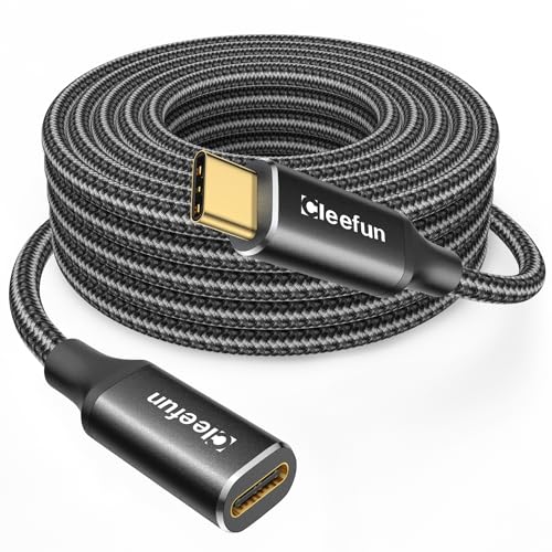 CLEEFUN USB C Verlängerung 3M, USB 3.2 Typ C Verlängerungskabel Unterstützt 5Gbps Sync 100W Lade für iPhone 15/15 Plus/15 Pro, MacBook Air/Pro, Pad, Galaxy S23/S22/S21, Pixel 7/6, USB-C Hub von CLEEFUN