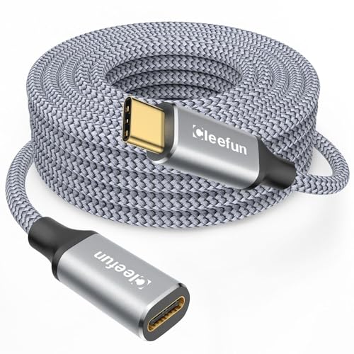 CLEEFUN USB C Verlängerung 4M, Unterstützt 5Gbps Sync 100W Lade USBC Verlängerung für iPhone 16/15 Pro Max, MacBook Pro/Air, für Samsung Galaxy S24 S23, XPS 15/13 usw von CLEEFUN