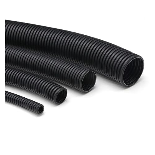 1/5/10M 7,5mm-34,5mm PP Isolierte Wellrohr Draht Schlauch Gewinde Schlauch Kunststoff Wellrohr Schutzhülle (Color : Black, Size : AD15.8XID12MM Close_5M) von CLENEA