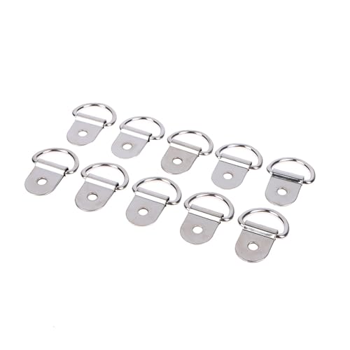 10 Pcs Edelstahl D Form Pull Haken Tie Down Anker lock up Eisen Fracht(Silver) von CLENEA