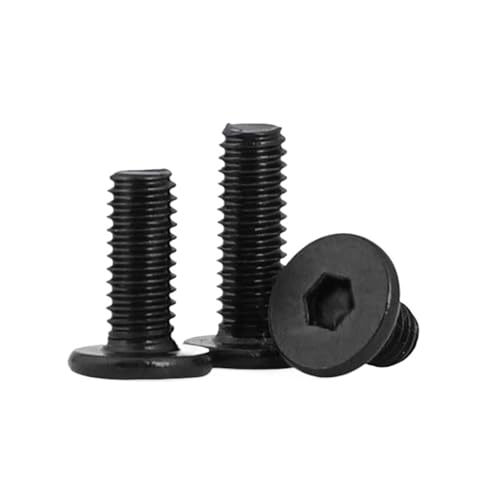 10 teile/los Schwarz Edelstahl Hex Innensechskant Dünne Super Low Flachkopfschraube Bolzen(16mm) von CLENEA