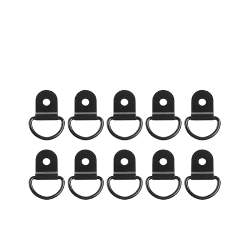 10Pcs D Ringe Tie Down Anchors lock up Pull Haken Edelstahl Lasch lock up Last Fit(Black,5.5mm) von CLENEA