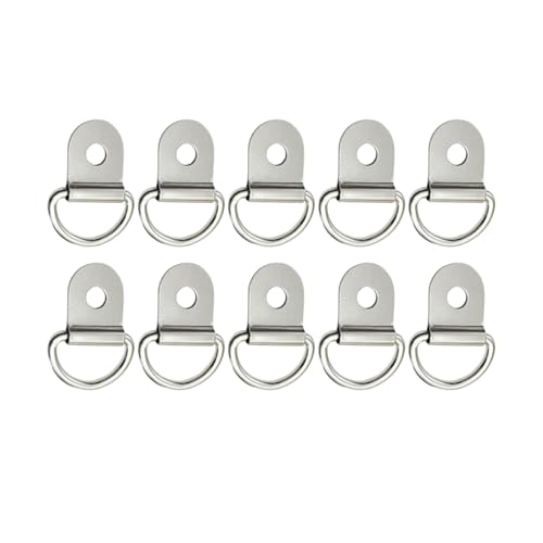 10Pcs D Ringe Tie Down Anchors lock up Pull Haken Edelstahl Lasch lock up Last Fit(Silver,5.5mm) von CLENEA