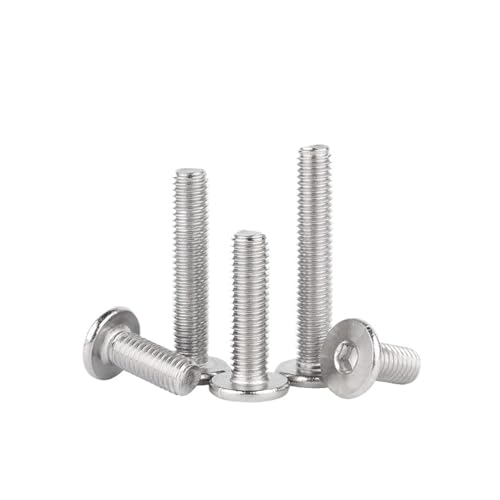 304 Edelstahl Sechskantschraube Mit Ultradünnem Kopf Super Low Hex Socket Thin Flat Wafer Head Screw(5mm,M2.5) von CLENEA