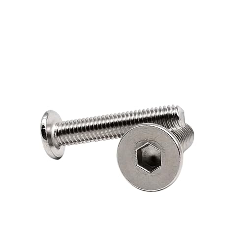 304 Edelstahl verlängert lange Sechskant Innensechskant flache Wafer Bolt Schraube(8mm,M4) von CLENEA