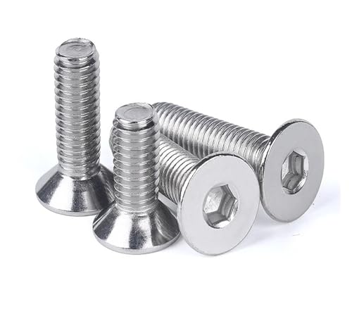 5–50 Stück Schlüsselkopf, Edelstahl 304, schwarz, Innensechskant, flache Senkkopfschraube(20mm,M5) von CLENEA