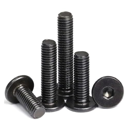 5~50 Stück schwarz verzinkter 304 Edelstahl Sechskant Innensechskant dünne flache Waferkopfschraube(Black,M2.5x8mm) von CLENEA