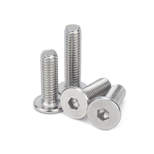 5~50 Stück schwarz verzinkter 304 Edelstahl Sechskant Innensechskant dünne flache Waferkopfschraube(Silver,M2.5x8mm) von CLENEA