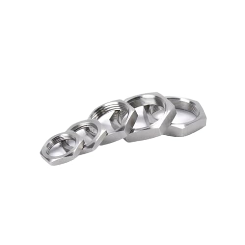 5 Stück M50 304 Edelstahl Sechskant-Gelenksicherungsmutter Sechseckige dünne Mutter(Size:M28x1.5mm) von CLENEA