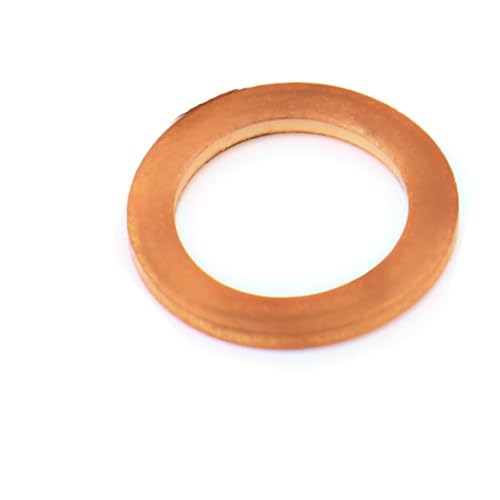 50 stücke Flache Dichtung Rot Solide Kupfer Washer Dichtung Sumpf Öl Dichtung Armaturen Scheiben Verschluss(M12 x 16 x 1) von CLENEA