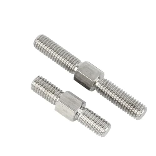 M3 M4 M5 M6 M8 M10 M12 M14 M16 304 Edelstahl Doppelkopf-Gewindestange Linksgewinde Rechts Doppelendgewinde Stangenbolzenbolzen (Size : 40mm, Color : M3-5pcs) von CLENEA