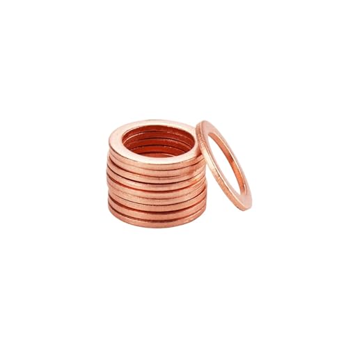 Unterlegscheibe Kupfer Abdichtung Feste Dichtung Unterlegscheibe Sumpf Stopper Öl for Boot Flache Dichtung(M4x7x1) von CLENEA