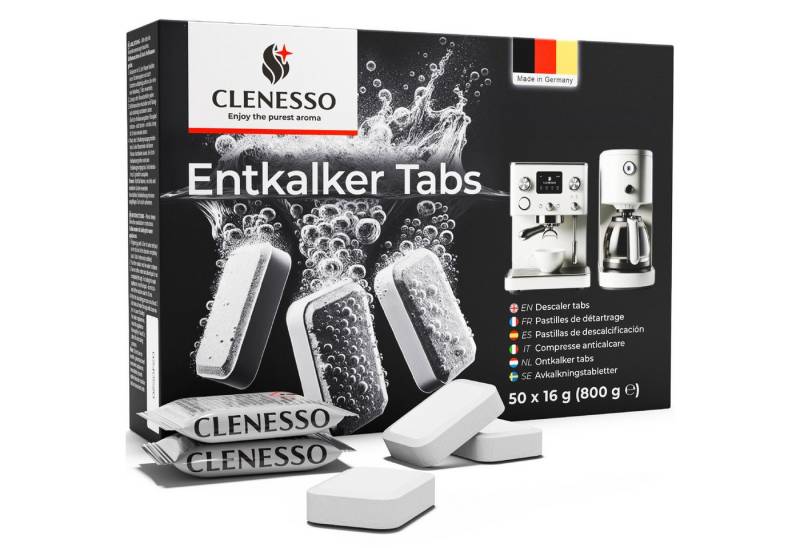 CLENESSO Entkalkungstabletten (CLENESSO Entkalker Tabs für Kaffeevollautomaten) von CLENESSO