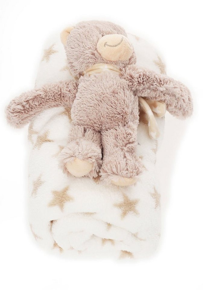 Babydecke Baby Kuscheldecke CL 0033 Weiß - Stern, CLEO STYLE Babydecke Baby Kuscheldecke CL 0033 Weiß - Stern, CLEO STYLE von CLEO STYLE
