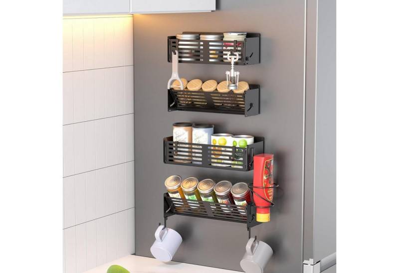 CLESOO Gewürzregal Gewürzregal Magnetisch Kühlschrank 2er-Set Hängeregal mit CLESOO Gewürzregal Gewürzregal Magnetisch Kühlschrank 2er-Set Hängeregal mit von CLESOO