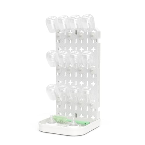 CLESOO Trockenständer Babyflaschen mit Abtropfschale, Vertikaler Babyflaschenhalter für die Arbeitsplatte, Platzsparendes wandmontiertes Abtropfgestell mit organisierter Aufbewahrung für Babyflaschen von CLESOO