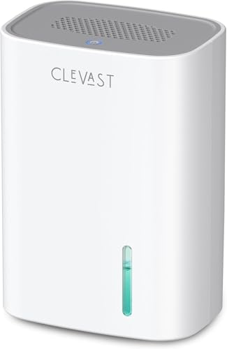 CLEVAST Luftentfeuchter, 850ml Elektrischer Luftentfeuchter mit Ultra-Leise & Automatischer Abschaltung, Tragbarer Mini Raumentfeuchter für Schlafzimmer, Badezimmer, Schrank, Kinderzimmer von CLEVAST