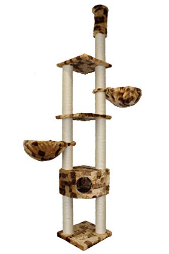CLEVERCAT Deckenkratzbaum Modell Liam mit Kuschelhalbschale, Wohnhöhle und gepolsterter Schlafgondel in vielen Farben lieferbar Made in Germany von CLEVERCAT