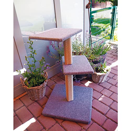 Clevercat Outdoormodell Terrasso Fiola. Ideal für die überdachte Terrasse oder den Balkon. Outdoorkratzen für Ihren Stubentiger. Made in Germany von CLEVERCAT