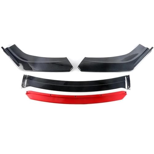 CLFJWZ Auto Front Lower Bumper Lip Typ Splitter Spoiler Protector Sport Diffusor Zubehör Für B&MW F10 F20 E46 E60 E90(Carbon Black and red) von CLFJWZ