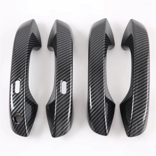 Für Seat Für Leon FR MK4 2020 2021 2022 2023 LHD Carbon Fiber Chrome Auto Seitentürgriffabdeckung Zieraufkleber Außenverkleidung(Carbon handle) von CLFJWZ