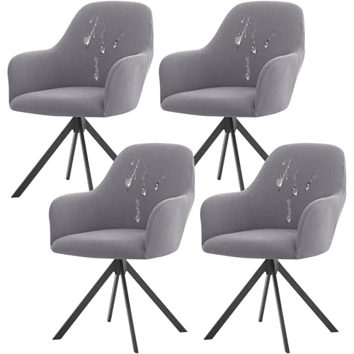 CLGTY 1/2/4/6pcs Stretch Wasserdicht Stuhlhussen Mit Armlehne, Abnehmbare Office Chair Slipcovers Mit Armlehnen Waschbar Modern Möbelschoner Für Buffetparty Dekorative-hellgrau-4 Stück CLGTY 1/2/4/6pcs Stretch Wasserdicht Stuhlhussen Mit Armlehne, Abnehmbare Office Chair Slipcovers Mit Armlehnen Waschbar Modern Möbelschoner Für Buffetparty Dekorative-hellgrau-4 Stück von CLGTY