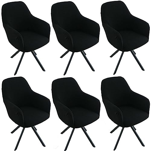 CLGTY Jacquard Stuhlhussen Mit Armlehne Stretch, Moderne Stuhlhussen Abnehmbar Waschbar Hussen Für Stühle Für Bankett-Schwarz-6 Stück CLGTY Jacquard Stuhlhussen Mit Armlehne Stretch, Moderne Stuhlhussen Abnehmbar Waschbar Hussen Für Stühle Für Bankett-Schwarz-6 Stück von CLGTY