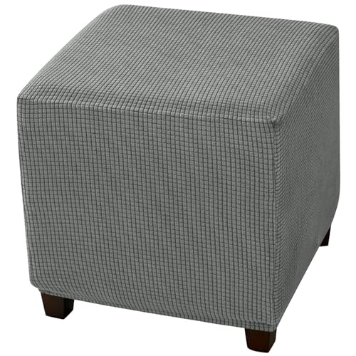 CLGTY Ottomane Bezug Quadratisch, Stretch Quadratisch Ottomane Schonbezug Hockerbezug Spandex Hocker Protector Waschbar Hocker Husse Für Fußhocker Mit Elastischem Boden-dunkelgrau-Small CLGTY Ottomane Bezug Quadratisch, Stretch Quadratisch Ottomane Schonbezug Hockerbezug Spandex Hocker Protector Waschbar Hocker Husse Für Fußhocker Mit Elastischem Boden-dunkelgrau-Small von CLGTY
