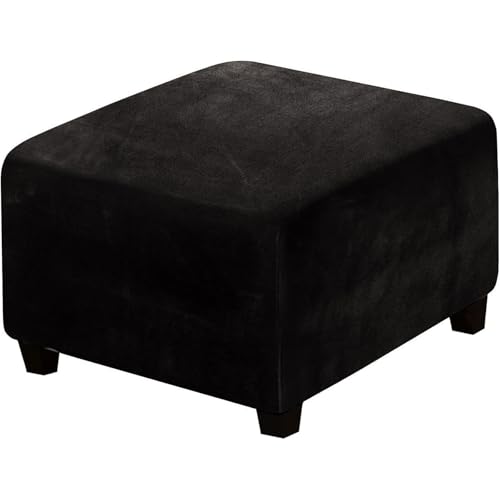 CLGTY Ottomane Bezug Quadratisch, Stretch Samt Ottomane Schonbezug Hockerbezug rutschfest Quadratisch Hockerabdeckung Waschbar Hocker Protector Für Wohnzimmer-Schwarz-80×80cm CLGTY Ottomane Bezug Quadratisch, Stretch Samt Ottomane Schonbezug Hockerbezug rutschfest Quadratisch Hockerabdeckung Waschbar Hocker Protector Für Wohnzimmer-Schwarz-80×80cm von CLGTY