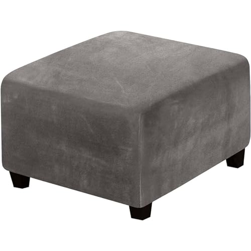 CLGTY Stretch Hockerbezug Quadratisch, Samt Ottomane Sitzhocker Bezug Antirutsch Abnehmbar Wohnzimmer Hockerbezug Für Kind Pet-grau A-55×55CM CLGTY Stretch Hockerbezug Quadratisch, Samt Ottomane Sitzhocker Bezug Antirutsch Abnehmbar Wohnzimmer Hockerbezug Für Kind Pet-grau A-55×55CM von CLGTY