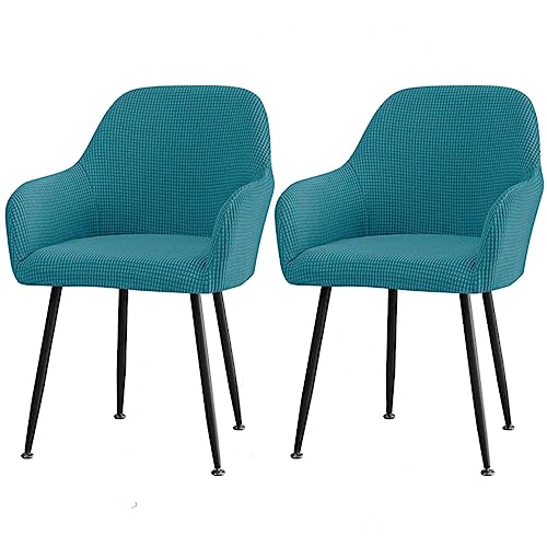 CLGTY Stuhlhussen Mit Armlehne Stretch, Weich Stuhlhussen Abnehmbar Bürostuhl Bezug Waschbar Hussen Für Stühle Für Esszimmer-blau-B-2 Stück von CLGTY