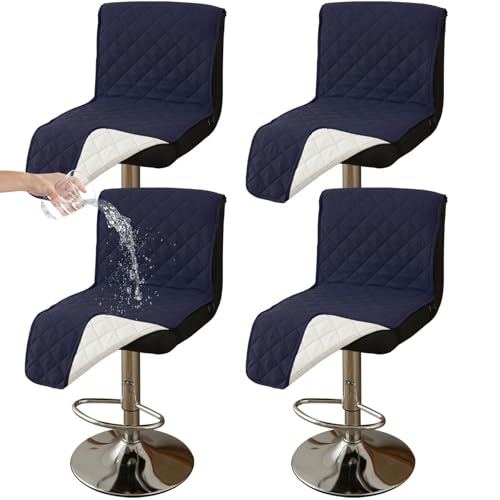 CLGTY Wasserdicht Barhocker Bezug Mit Rückenlehne, 4 Stück rutschfest Stuhlhussen Barhocker Für Katze Fleckschutz Waschbar Stuhlbezug Mit Schnalle Für Bar Esszimmer-Dunkelblau-4pc CLGTY Wasserdicht Barhocker Bezug Mit Rückenlehne, 4 Stück rutschfest Stuhlhussen Barhocker Für Katze Fleckschutz Waschbar Stuhlbezug Mit Schnalle Für Bar Esszimmer-Dunkelblau-4pc von CLGTY
