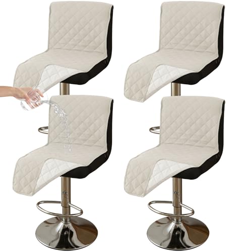 CLGTY Wasserdicht Barhocker Bezug Mit Rückenlehne, 4 Stück rutschfest Stuhlhussen Barhocker Für Katze Fleckschutz Waschbar Stuhlbezug Mit Schnalle Für Bar Esszimmer-Elfenbein-4pc CLGTY Wasserdicht Barhocker Bezug Mit Rückenlehne, 4 Stück rutschfest Stuhlhussen Barhocker Für Katze Fleckschutz Waschbar Stuhlbezug Mit Schnalle Für Bar Esszimmer-Elfenbein-4pc von CLGTY