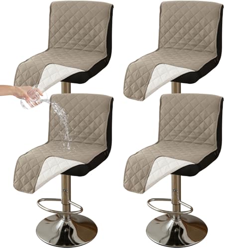 CLGTY Wasserdicht Barhocker Bezug Mit Rückenlehne, 4 Stück rutschfest Stuhlhussen Barhocker Für Katze Fleckschutz Waschbar Stuhlbezug Mit Schnalle Für Bar Esszimmer-Khaki A-4pc CLGTY Wasserdicht Barhocker Bezug Mit Rückenlehne, 4 Stück rutschfest Stuhlhussen Barhocker Für Katze Fleckschutz Waschbar Stuhlbezug Mit Schnalle Für Bar Esszimmer-Khaki A-4pc von CLGTY