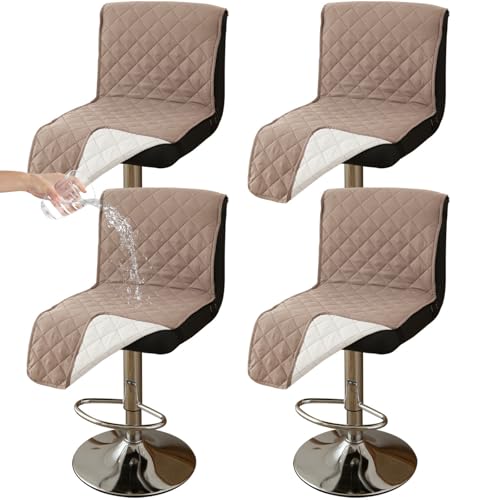 CLGTY Wasserdicht Barhocker Bezug Mit Rückenlehne, 4 Stück rutschfest Stuhlhussen Barhocker Für Katze Fleckschutz Waschbar Stuhlbezug Mit Schnalle Für Bar Esszimmer-Khaki B-4pc CLGTY Wasserdicht Barhocker Bezug Mit Rückenlehne, 4 Stück rutschfest Stuhlhussen Barhocker Für Katze Fleckschutz Waschbar Stuhlbezug Mit Schnalle Für Bar Esszimmer-Khaki B-4pc von CLGTY