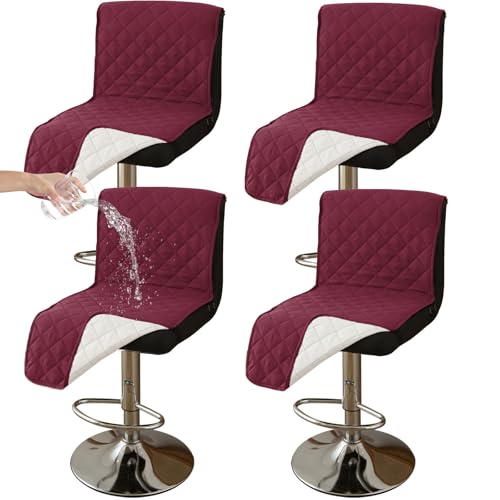 CLGTY Wasserdicht Barhocker Bezug Mit Rückenlehne, 4 Stück rutschfest Stuhlhussen Barhocker Für Katze Fleckschutz Waschbar Stuhlbezug Mit Schnalle Für Bar Esszimmer-Weinrot-4pc CLGTY Wasserdicht Barhocker Bezug Mit Rückenlehne, 4 Stück rutschfest Stuhlhussen Barhocker Für Katze Fleckschutz Waschbar Stuhlbezug Mit Schnalle Für Bar Esszimmer-Weinrot-4pc von CLGTY