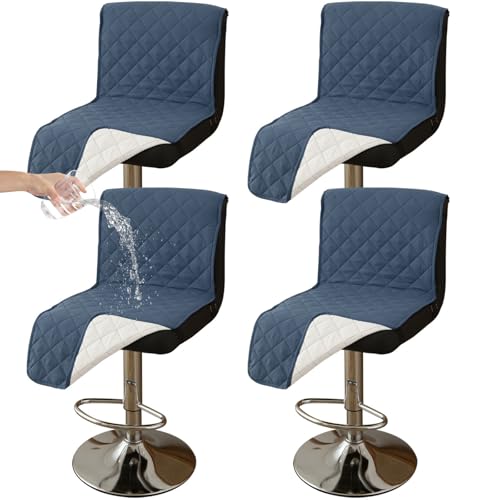 CLGTY Wasserdicht Barhocker Bezug Mit Rückenlehne, 4 Stück rutschfest Stuhlhussen Barhocker Für Katze Fleckschutz Waschbar Stuhlbezug Mit Schnalle Für Bar Esszimmer-blau-4pc CLGTY Wasserdicht Barhocker Bezug Mit Rückenlehne, 4 Stück rutschfest Stuhlhussen Barhocker Für Katze Fleckschutz Waschbar Stuhlbezug Mit Schnalle Für Bar Esszimmer-blau-4pc von CLGTY