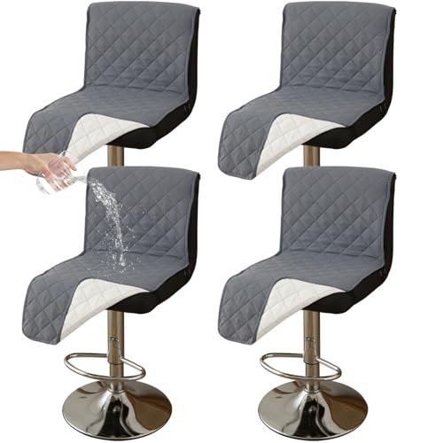 CLGTY Wasserdicht Barhocker Bezug Mit Rückenlehne, 4 Stück rutschfest Stuhlhussen Barhocker Für Katze Fleckschutz Waschbar Stuhlbezug Mit Schnalle Für Bar Esszimmer-dunkelgrau-4pc CLGTY Wasserdicht Barhocker Bezug Mit Rückenlehne, 4 Stück rutschfest Stuhlhussen Barhocker Für Katze Fleckschutz Waschbar Stuhlbezug Mit Schnalle Für Bar Esszimmer-dunkelgrau-4pc von CLGTY