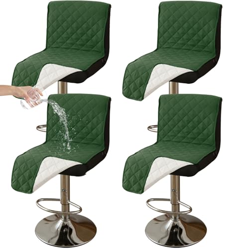 CLGTY Wasserdicht Barhocker Bezug Mit Rückenlehne, 4 Stück rutschfest Stuhlhussen Barhocker Für Katze Fleckschutz Waschbar Stuhlbezug Mit Schnalle Für Bar Esszimmer-grün-4pc CLGTY Wasserdicht Barhocker Bezug Mit Rückenlehne, 4 Stück rutschfest Stuhlhussen Barhocker Für Katze Fleckschutz Waschbar Stuhlbezug Mit Schnalle Für Bar Esszimmer-grün-4pc von CLGTY