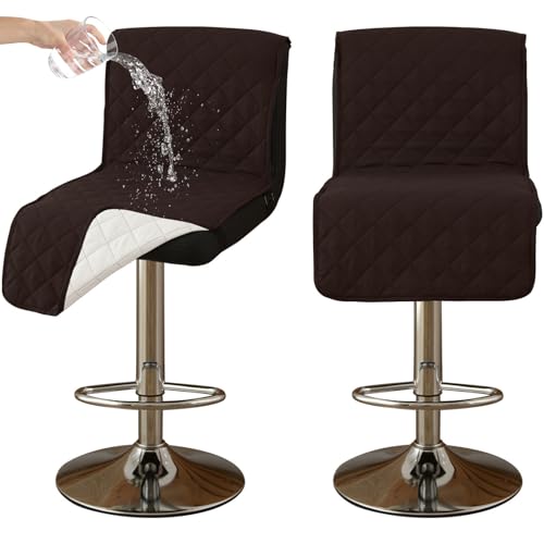 CLGTY Wasserdicht barhocker bezug mit Rückenlehne, 2 Stück rutschfest stuhlhussen barhocker für Katze Fleckschutz waschbar Stuhlbezug mit Schnalle für Bar Esszimmer-Dunkelbraun A-2pc CLGTY Wasserdicht barhocker bezug mit Rückenlehne, 2 Stück rutschfest stuhlhussen barhocker für Katze Fleckschutz waschbar Stuhlbezug mit Schnalle für Bar Esszimmer-Dunkelbraun A-2pc von CLGTY
