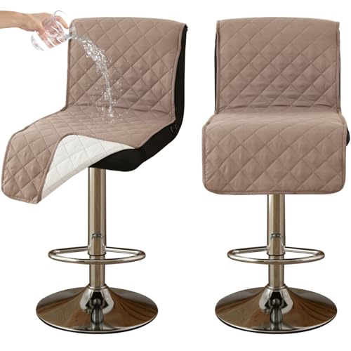 CLGTY Wasserdicht barhocker bezug mit Rückenlehne, 2 Stück rutschfest stuhlhussen barhocker für Katze Fleckschutz waschbar Stuhlbezug mit Schnalle für Bar Esszimmer-Khaki B-2pc CLGTY Wasserdicht barhocker bezug mit Rückenlehne, 2 Stück rutschfest stuhlhussen barhocker für Katze Fleckschutz waschbar Stuhlbezug mit Schnalle für Bar Esszimmer-Khaki B-2pc von CLGTY